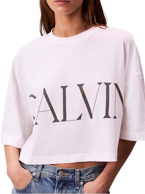 T-shirt bianca in cotone Calvin Klein Jeans | LV047D206GYAA